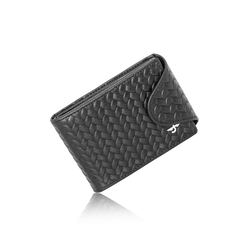 JW 10071 BK – Woven Wallet with Flap Closure