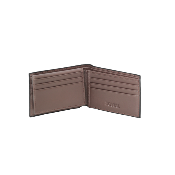 JW 10096 BR – Croc-Pattern Bi-Fold Wallet