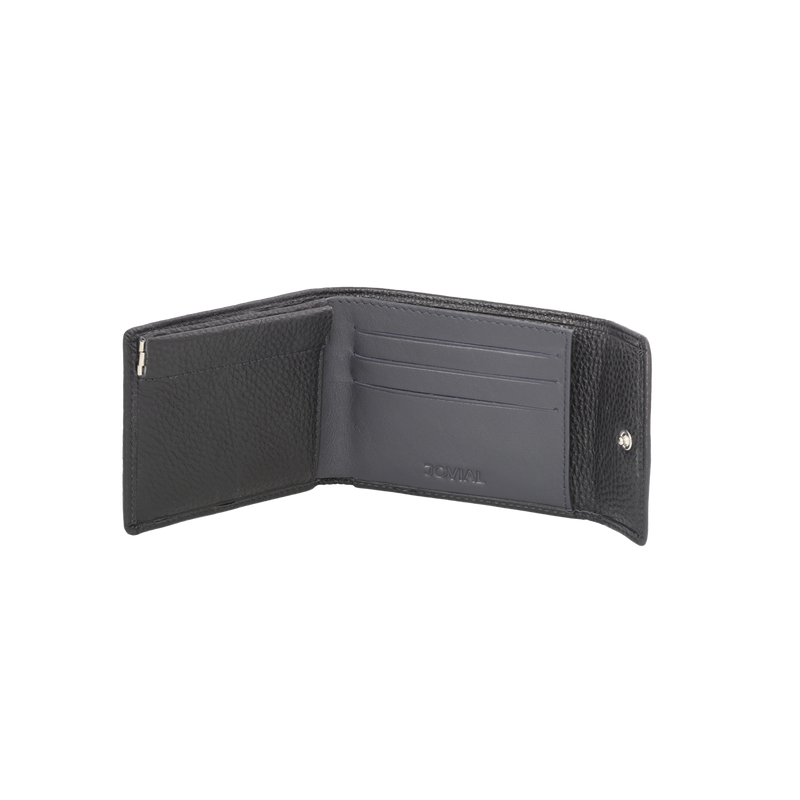 JW 16878 BK – Pebbled Leather Wallet with Coin Pocket
